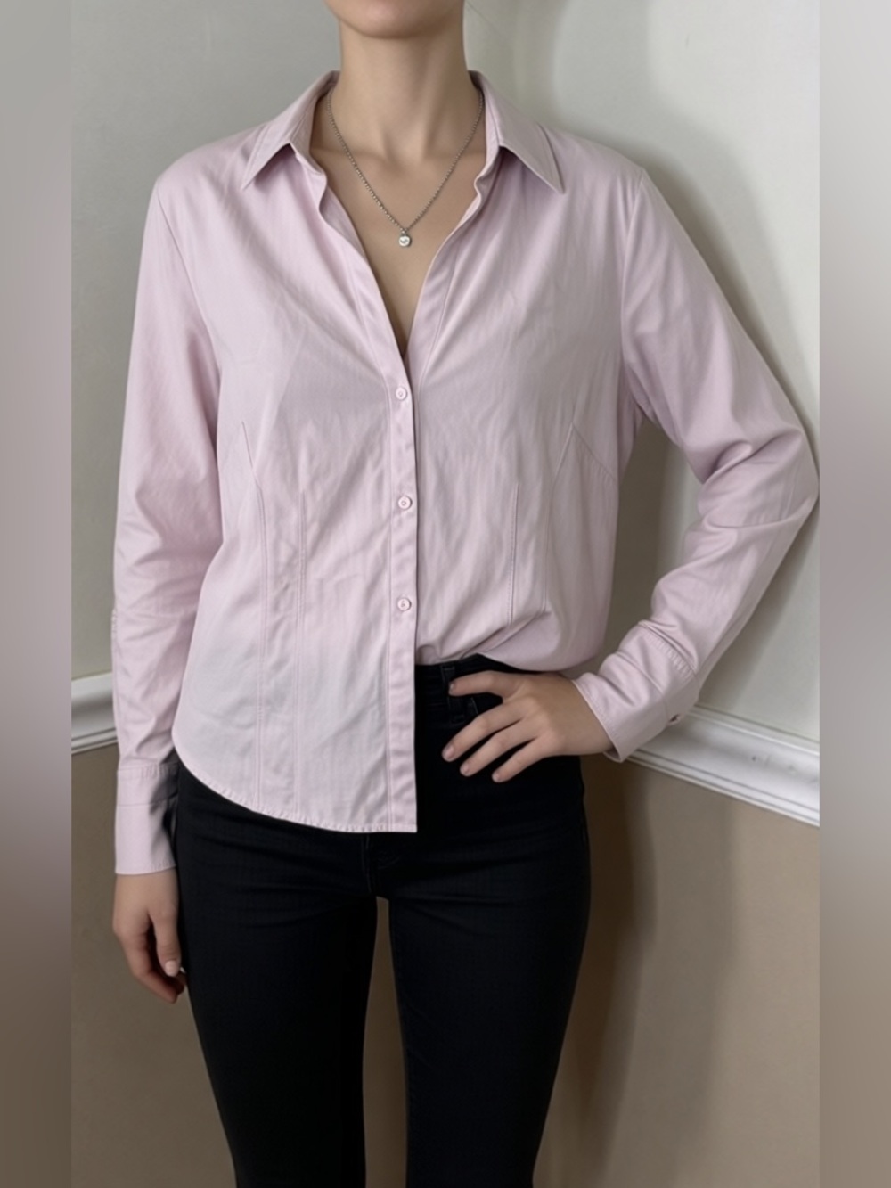 💚 5 for $20! Worthington Light Pink Button-Down Shirt - medium